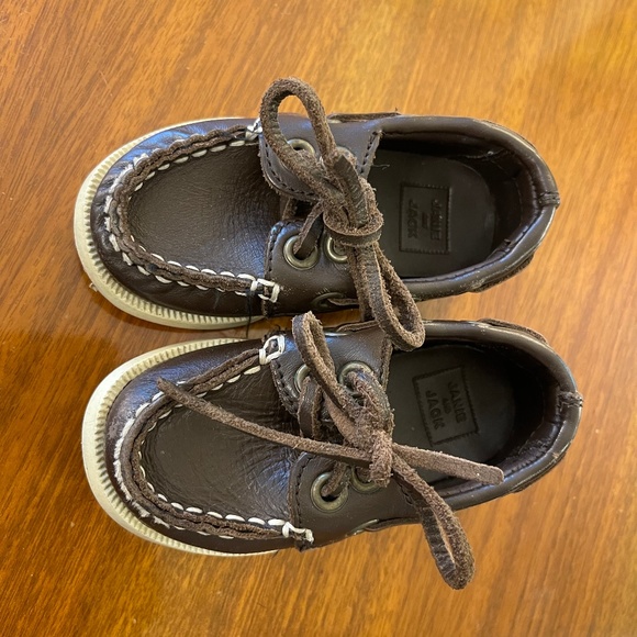 Size 5 Janie and Jack Leather Boat Shoes - Picture 1 of 4